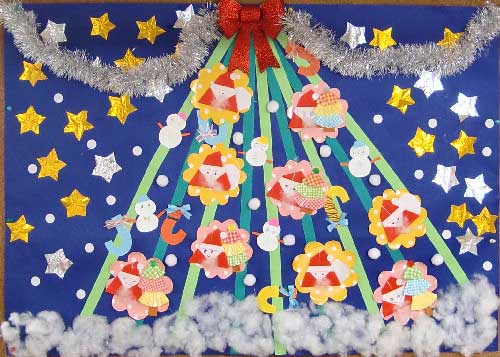 kimie gangi お花紙 ボールで飾る かわいい ポコポコ クリスマスツリー12月の壁面クリスマス飾り手作り ＃DIY