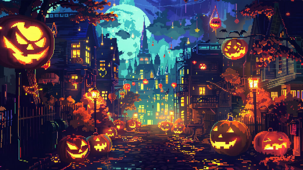 ハロウィン背景 横02イラスト