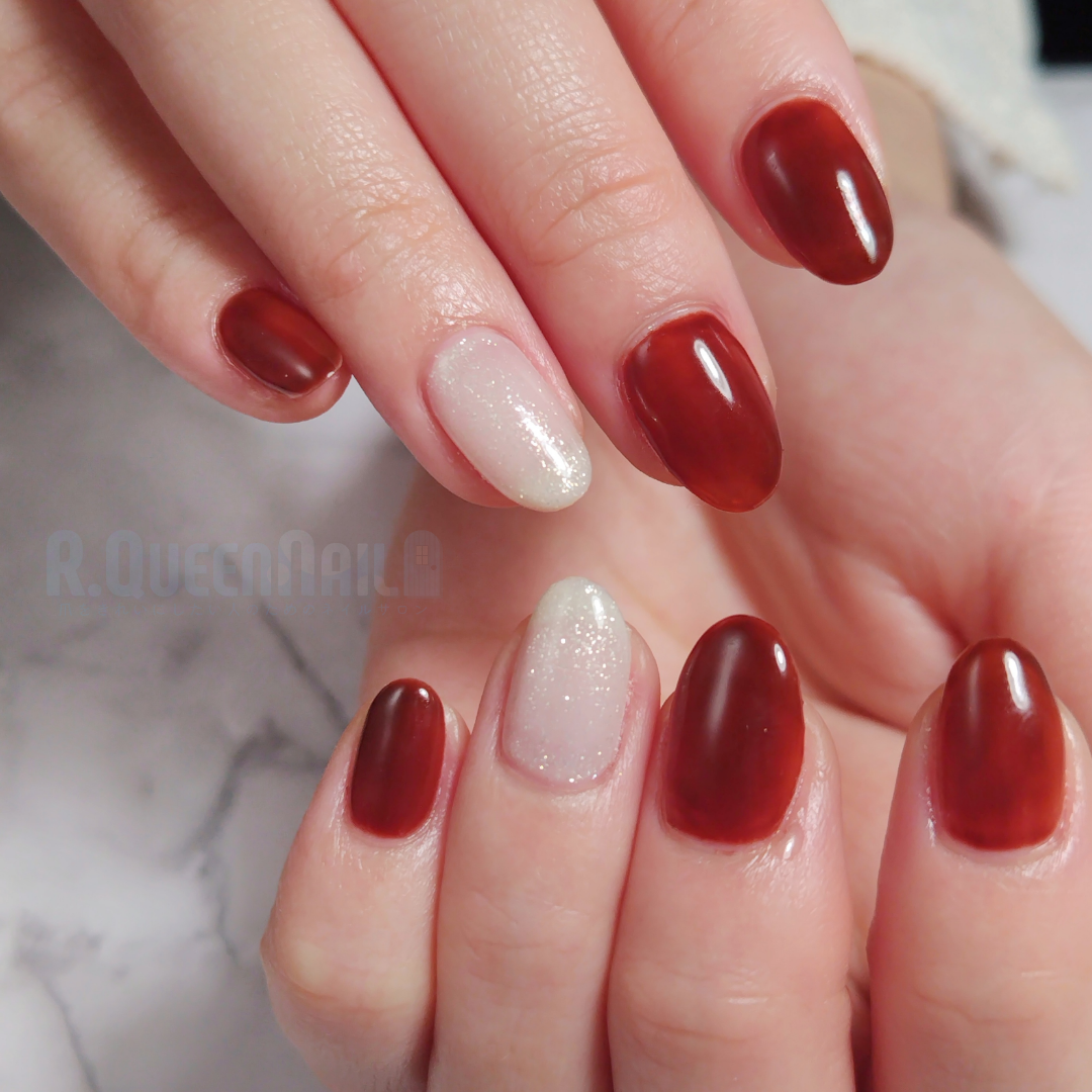 キャンペーンネイル 赤のワンカラーでクリスマスネイル☆Knailのブログ