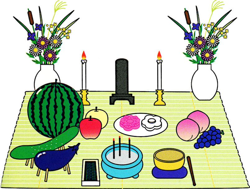 フリーイラストお盆関連のセットでアハ体験GAHAG著作権フリー写真・イラスト素材集 - GAHAG著作権フリー写真・イラスト素材集