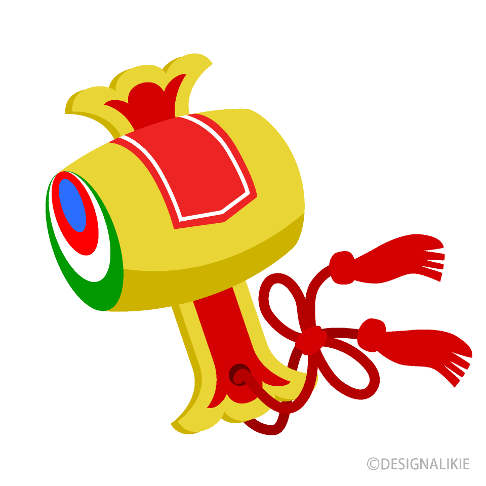 年賀状 打ち出の小槌イラスト 透過PNG ：イラスト無料