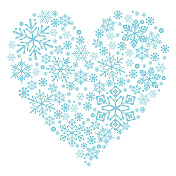 雪の結晶のクリスマスツリーイラスト