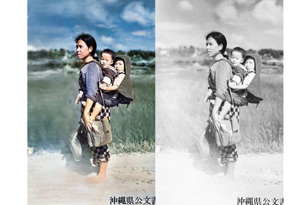 試論 沖縄戦写真を AI人工知能で自動色付けして気が付くこと ①「オリジナル」が適正な色調であるとは限らない場合、よりリアルな色調を復元することができる - Battle of Okinawa