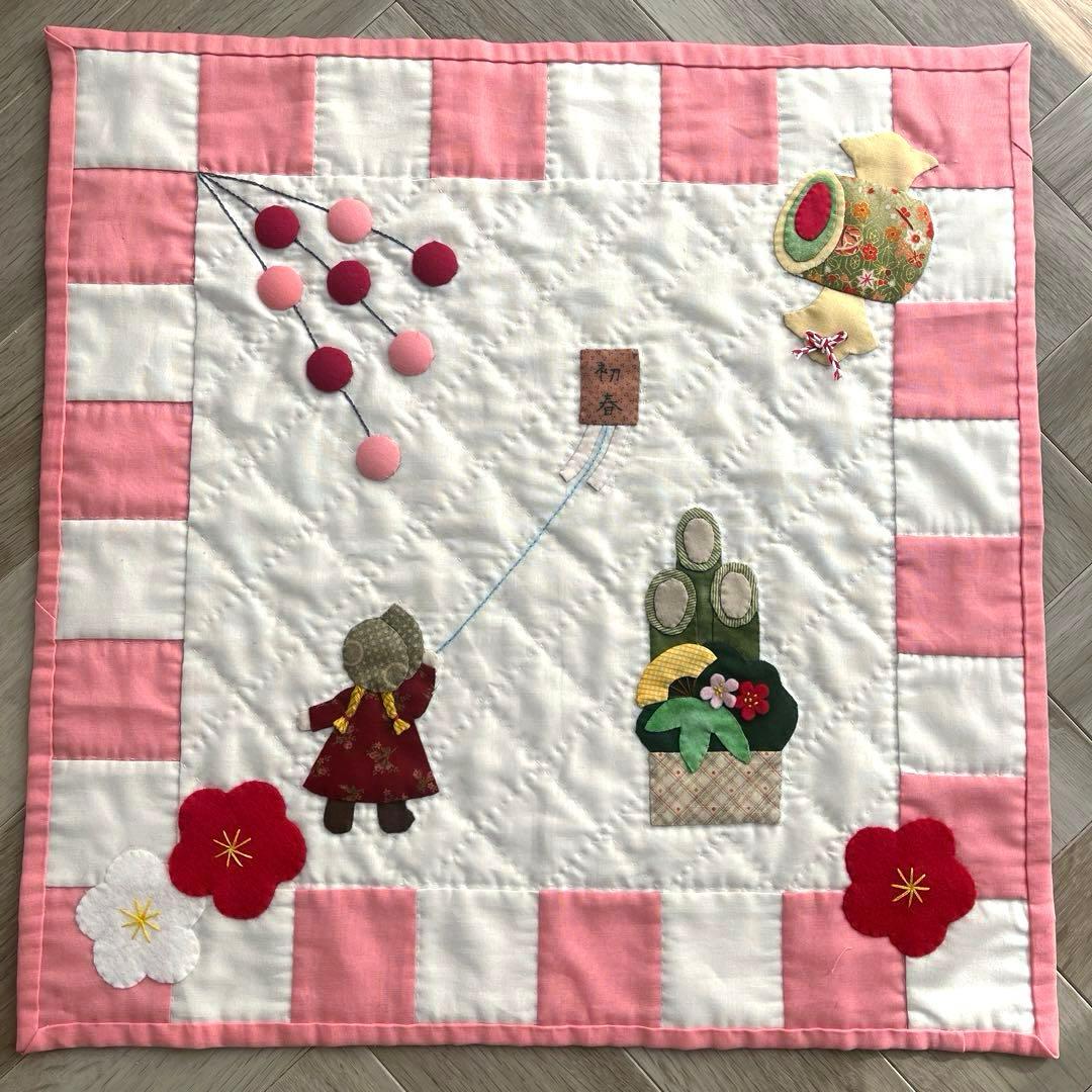 手作り押し絵のタペストリー『お正月』 送料無料押絵 お正月タペストリー その他インテリア雑貨