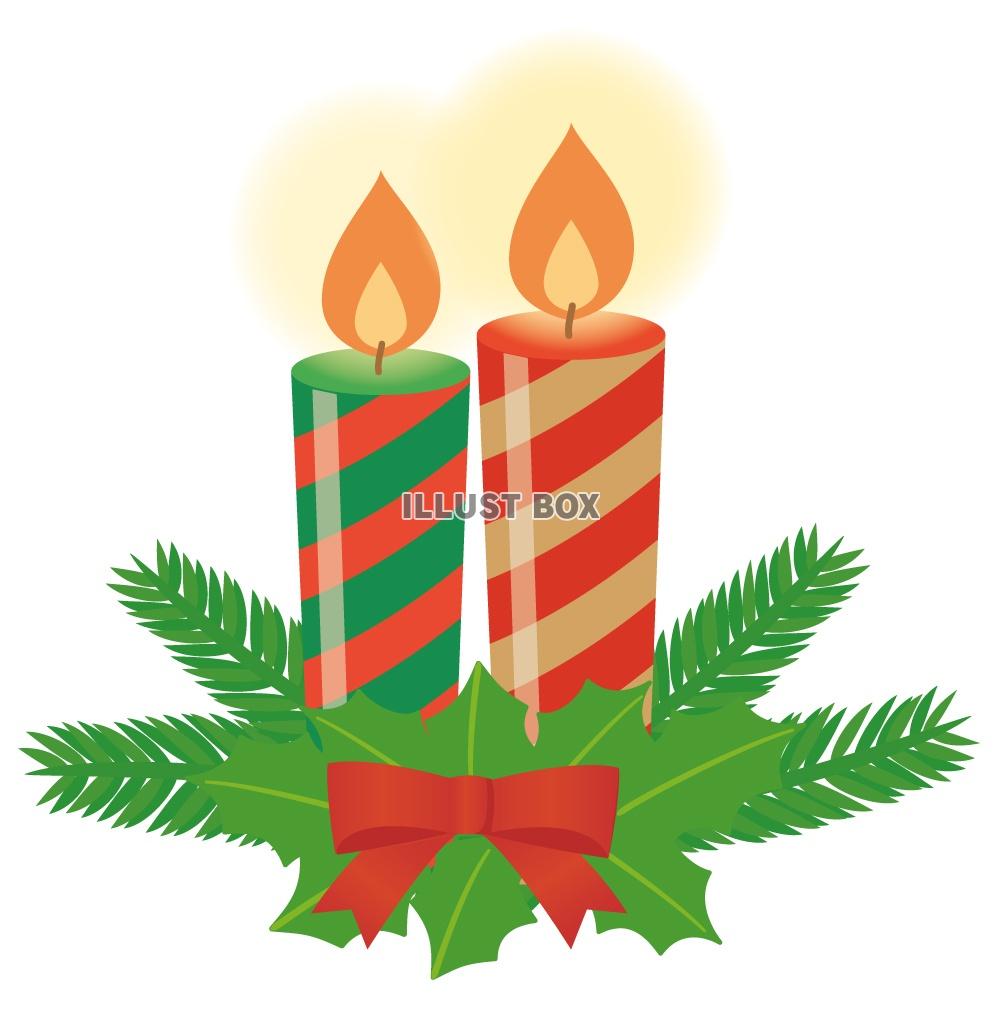 クリスマスキャンドル：イラスト無料