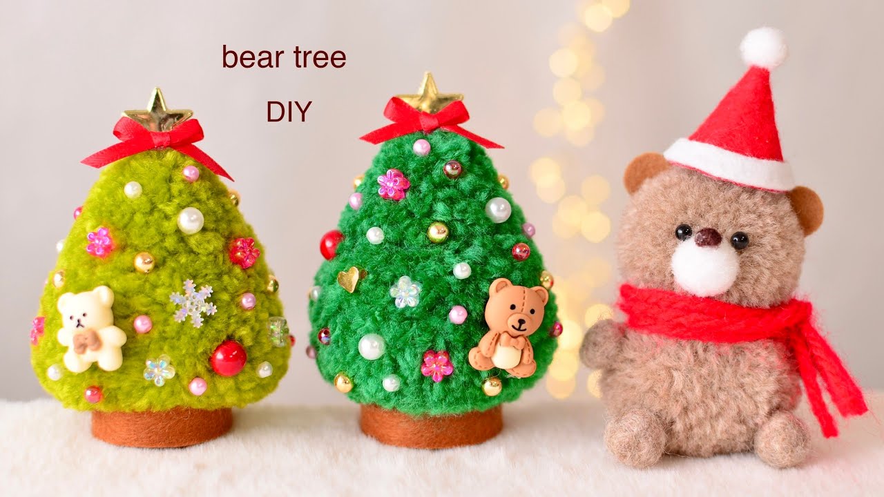 100均DIY 🎄モールでクリスマスツリーの作り方 クリスマスデコレーション 30cm ミニツリー クリスマス