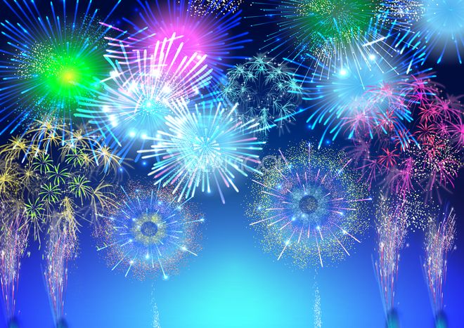 湖に映る夏の花火大会のイラスト無料で使えるイラストサイト – フリー素材Illustrator Factory