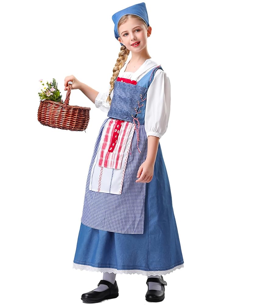 Amazon.co.jp:SCLYXベル 町娘 衣装 子供 女の子 可愛い ベル町娘コスプレ衣装 ベル町娘コスコスチューム 女の子 ハロウィンコスプレ 幼稚園コスプレ 女の子 かわいい ハロウィンコスチューム キッズ 子供 ハロウィン仮装 イベント仮装 祭り仮装＃23066身長120cm
