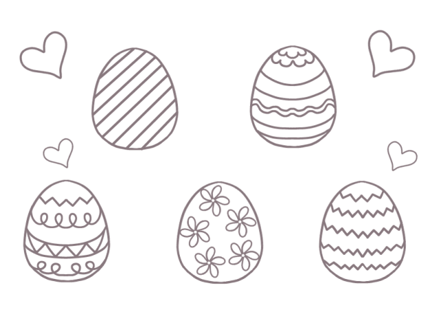 かわいいイースターエッグ ぬりえ - 塗り絵