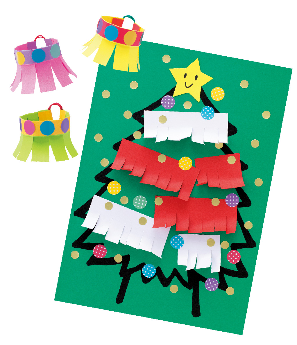 クリスマス製作 ビニール袋と花紙で簡単！小さい子にもおすすめな、ふんわりサンタの作り方ほいくびより