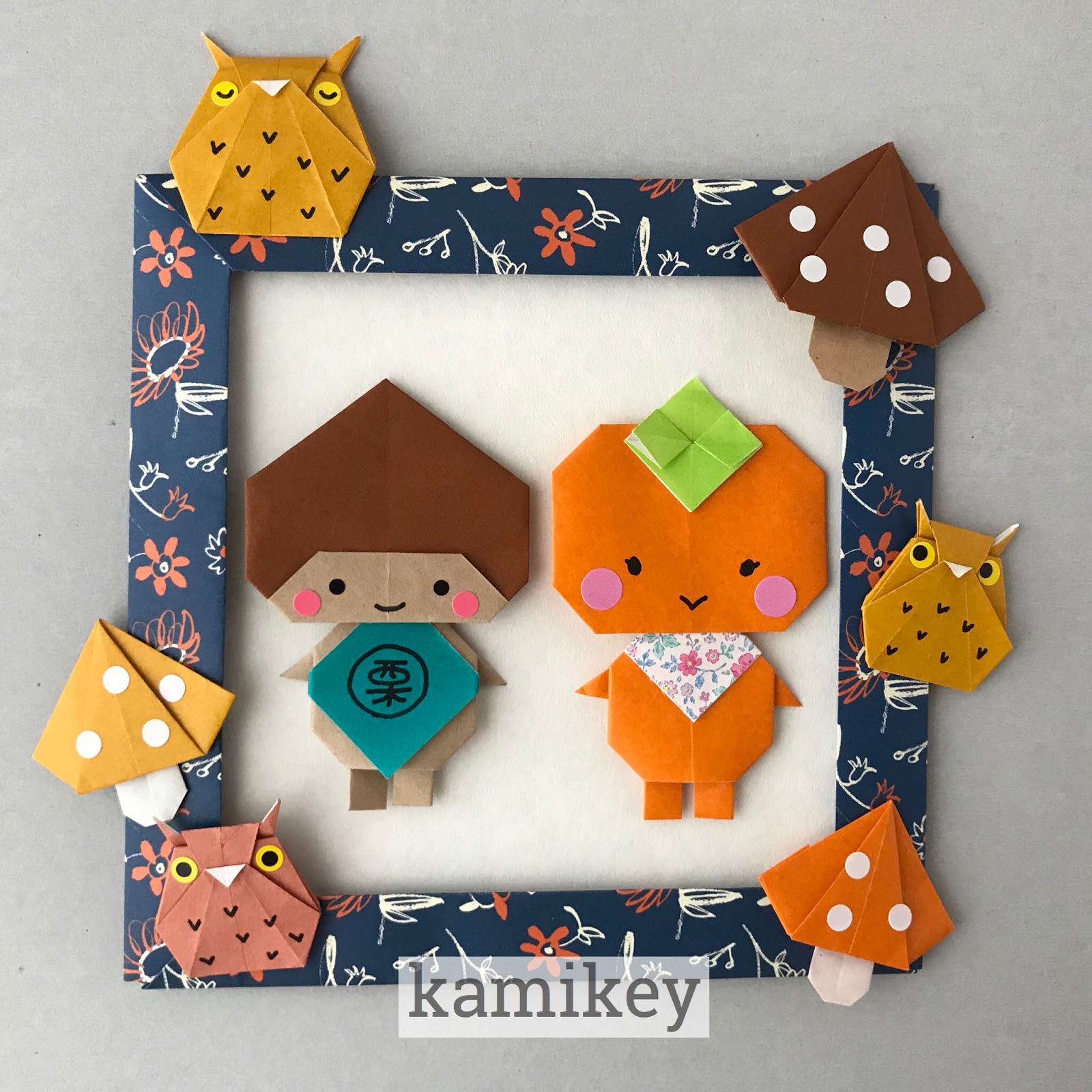 折り紙 ❦秋のリース❦ 秋の折り紙リースの写真・画像素材 3787089