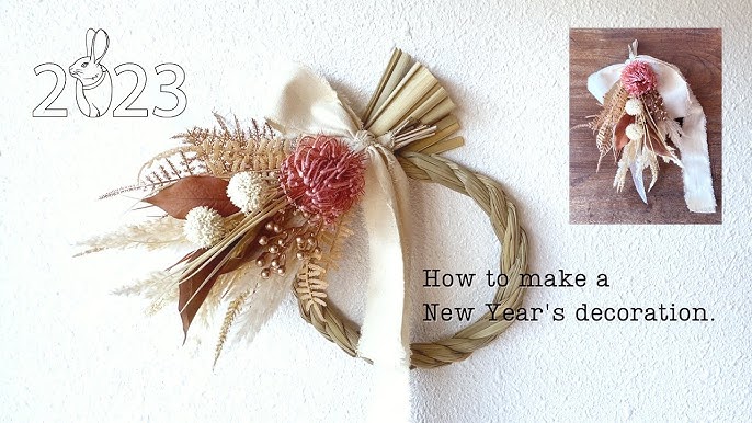 セリアとダイソーで作る手作りしめ縄リース