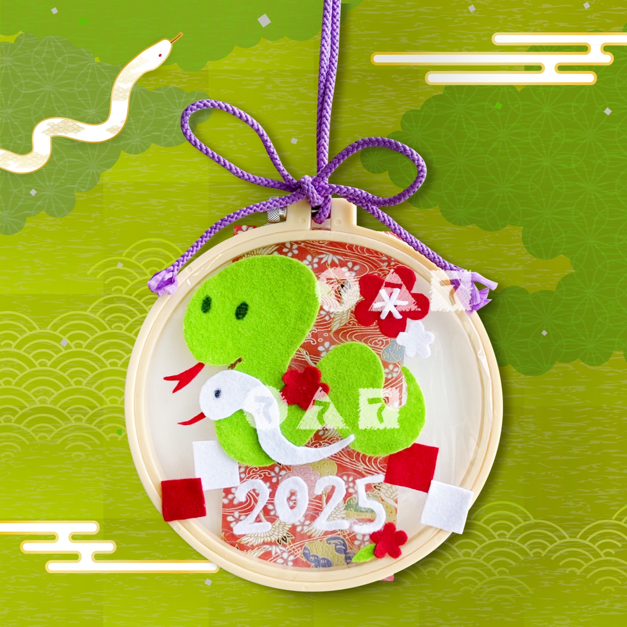 お正月製作 折り紙とお花紙で正月飾り作り♪