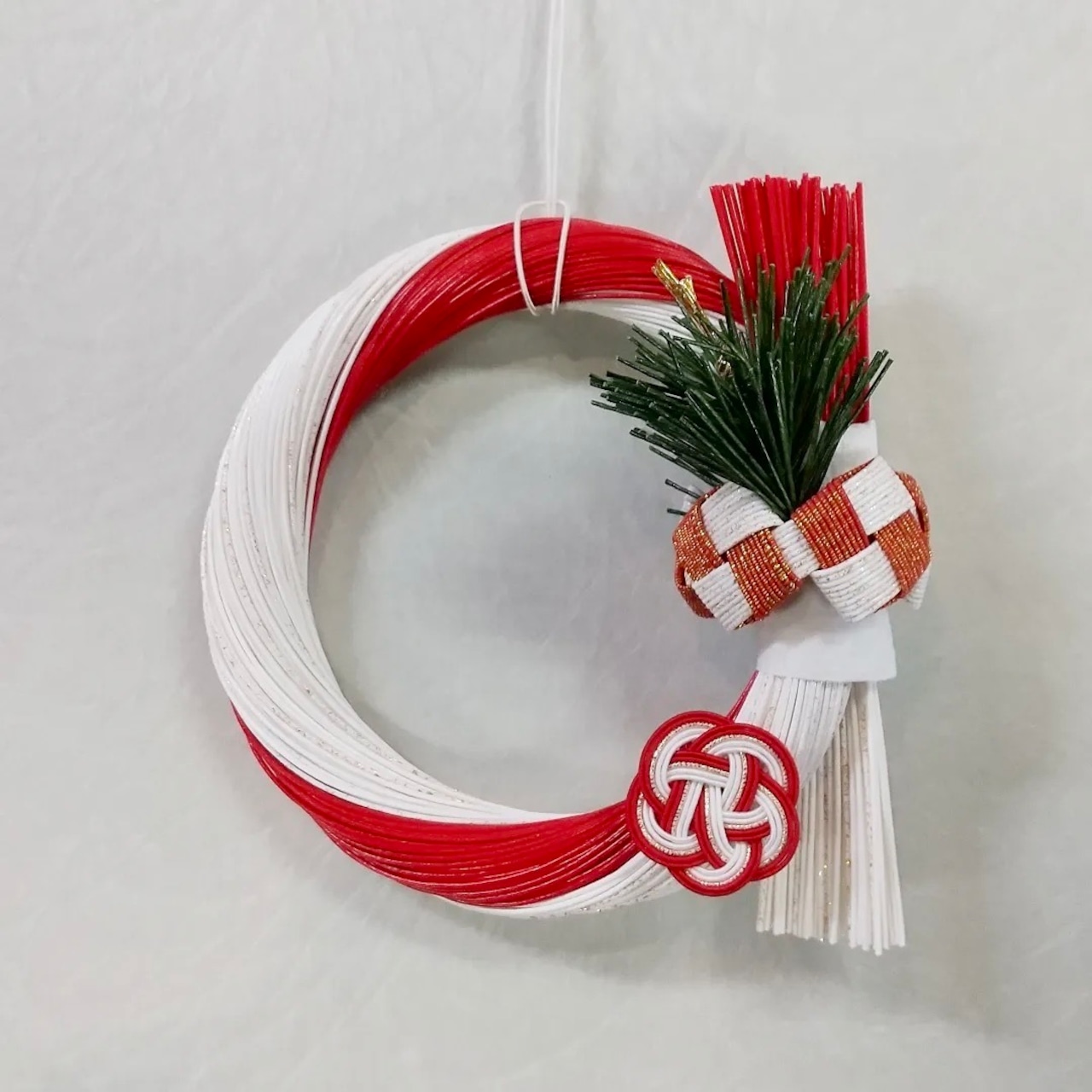 胡蝶蘭 しめ縄 しめ縄飾り モダン 水引 リース 正月飾り お正月 白142