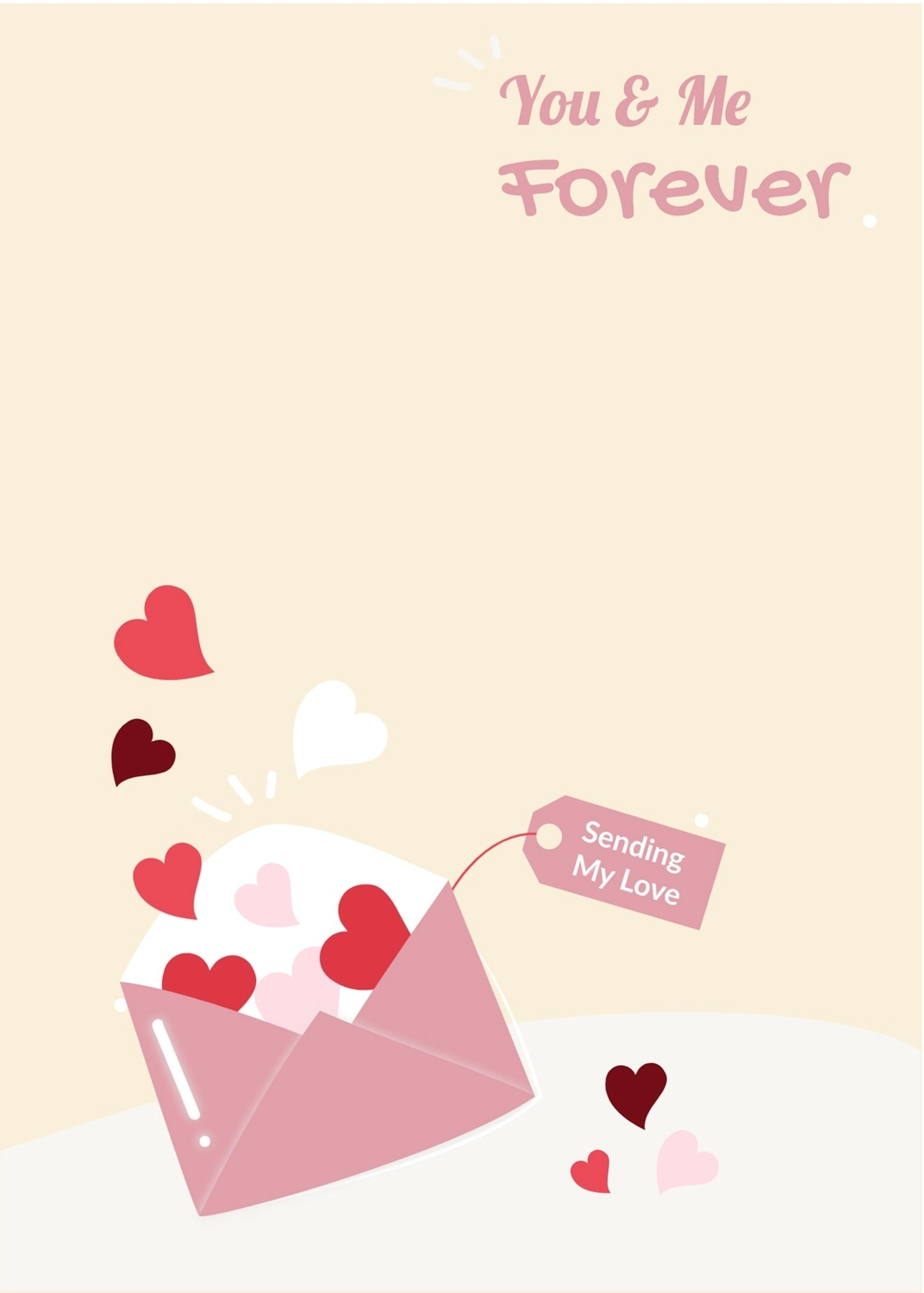 ハート型のメッセージスペースとキューピッドのバレンタインカードテンプレートのイラスト素材185131588- イメージマート