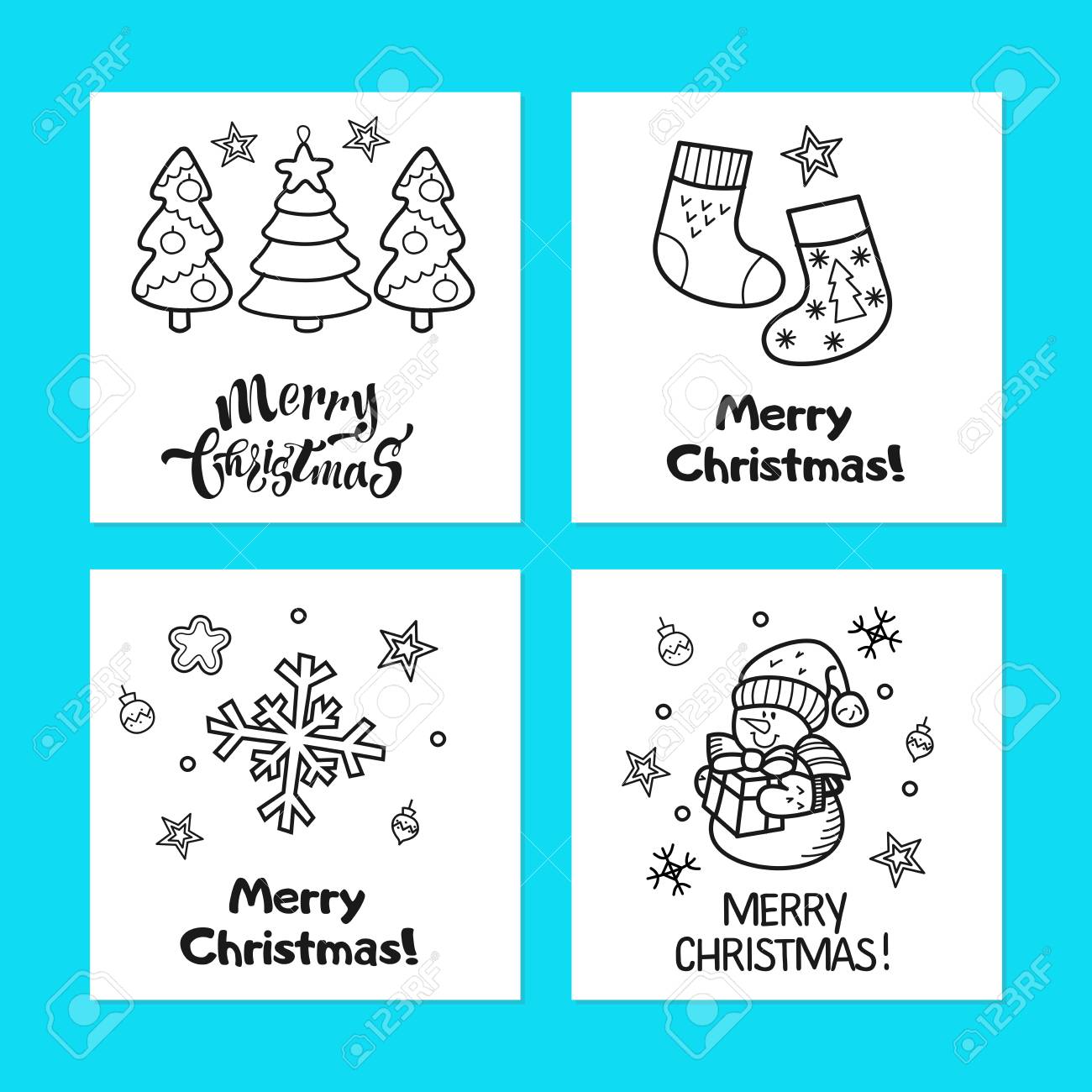 サンタクロースのイラストとメリークリスマスのスタイリッシュな手書きの文字」のイラスト素材 2368699199Shutterstock