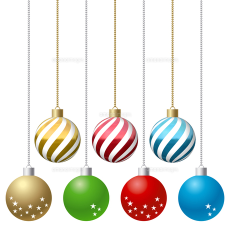 ゴールドスノーオーナメントイラストのフリー素材イラストイメージ