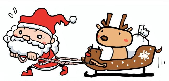 かわいいサンタクロースとトナカイセットのイラスト素材143867287- イメージマート