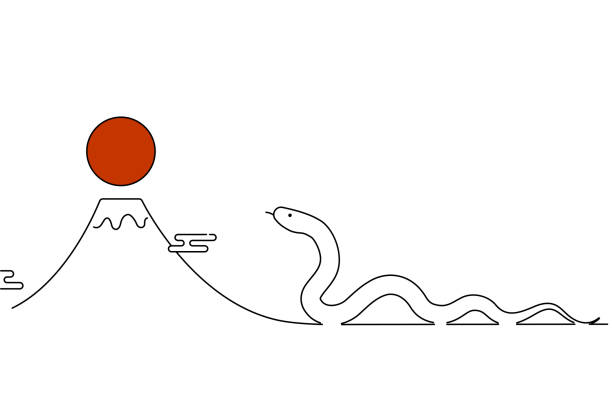 干支 巳年・蛇 ・縦 イラスト年賀状デザインKLN-001NTカメラのキタムラ年賀状