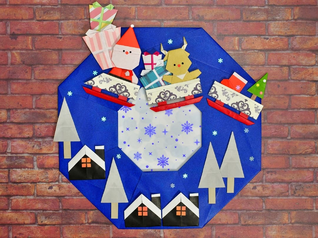 折り紙でクリスマスのプレゼント蓋ありの簡単折り方！ツリーやリースに私が幸せになる子育て