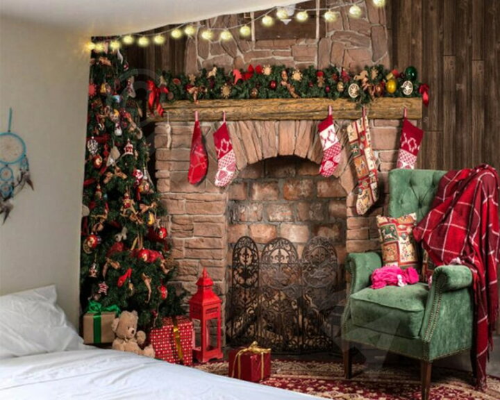 タペストリー 壁飾り 壁掛け おしゃれ 装飾布 クリスマス インテリア 多機能 間仕切り 布ポスター パーティー 新年祝い 暖炉 クリスマスツリー 装飾布背景布LINEブランドカタログ