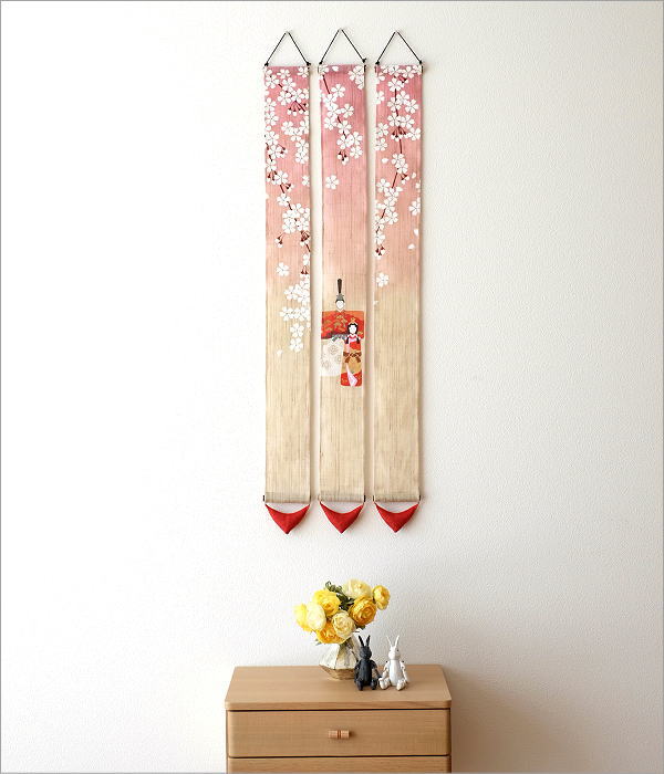 送料無料・名入れ可 刺繍ひな祭りタペストリー 桃の節句 ひなまつり ひな人形 ひな人形・雛飾り ししゅう kabu刺繍命名書 通販17102022Creema クリーマ