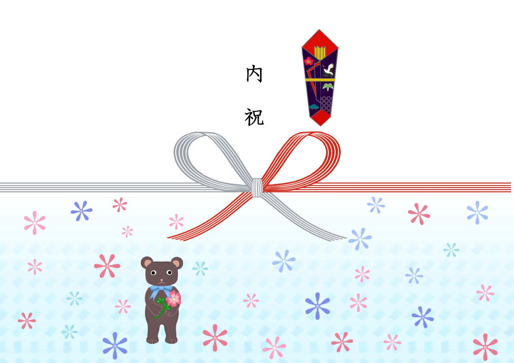 金と赤 五本水引 出産祝い熨斗テンプレイラスト - No: 25425311無料イラスト・フリー素材なら「イラストAC」