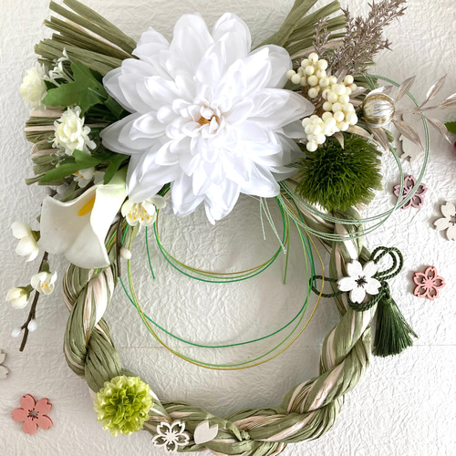 正月飾り 玄関飾り 迎春 しめ飾り 鶴 つるしめ縄飾り 和モダンお正月飾り 自宅用 ドア 神棚 台所 マンション お年賀 縁起物 水引