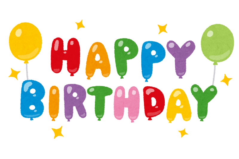誕生日☆Happy Birthdayロゴ☆フォント：イラスト無料