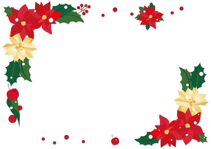 可愛い北欧風クリスマスフレームイラスト