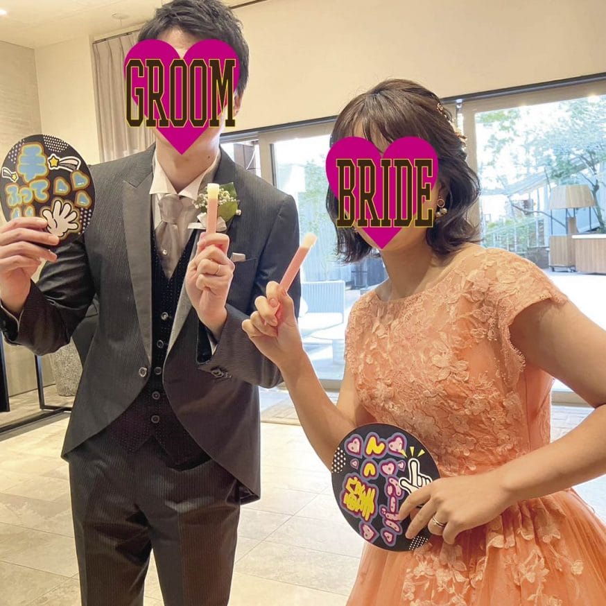 オリジナルうちわ 結婚・出産の作品例－武井山三郎