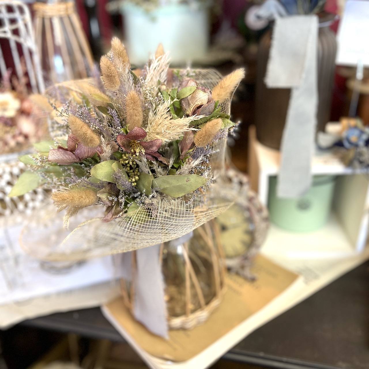 麦♥クリスマスローズ 赤系 ♥アンティーク ドライフラワー 詰め合わせ