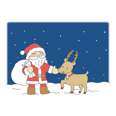 フリー素材ゆるいタッチが可愛い手描きクリスマスアイコンセット。サンタやトナカイにキャンドルなど