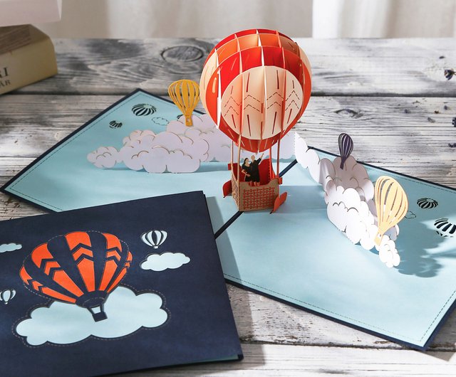 簡単 ！ 飛び出す カード 作り バルーン熱 気球雲 ポップ アップ 折り紙 作り方飛び出すカード - YouTube