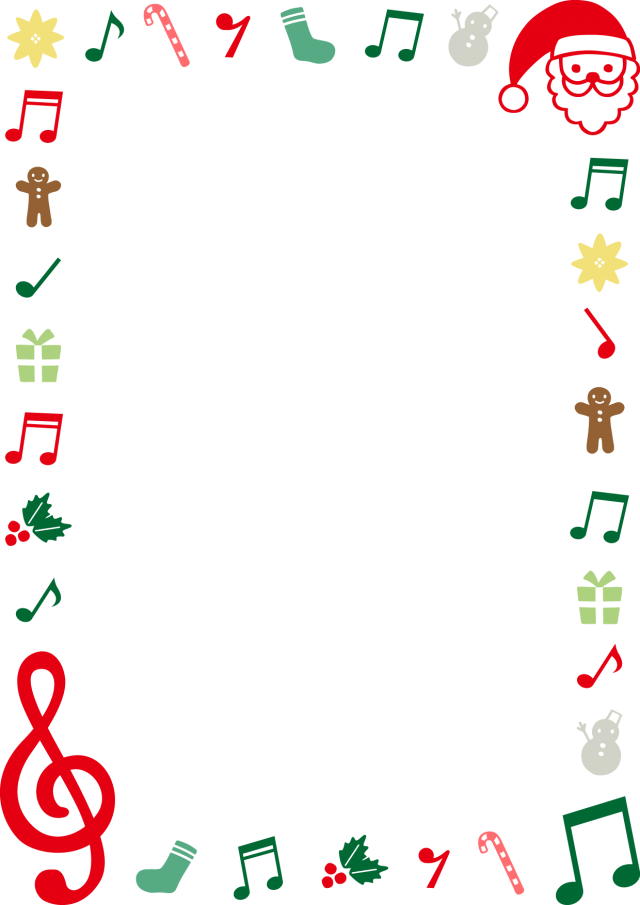 クリスマスベルと赤と黄色の点線フレーム飾り枠イラスト無料のフリー素材 イラストエイト