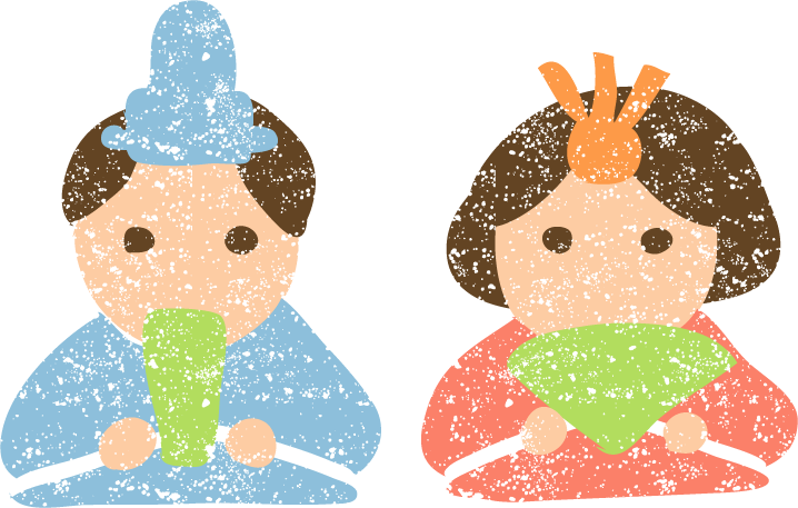 ひな祭りイラスト かわいいお内裏様とお雛様です。園だより、おたよりで使えるかわいいイラストの無料素材集 イラストだより