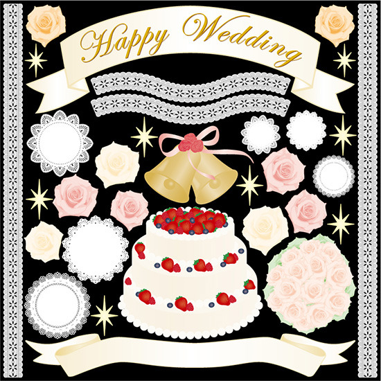 ステッカー Happy Wedding 筆記体 ゴールド 講師の場合 コード入力– prefla shop