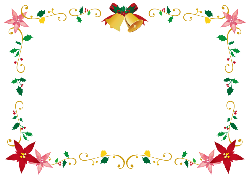 クリスマスフレーム 柊の飾り枠 上下に装飾 水彩イラスト ロゴ入り 横長 A3・A4比率イラスト素材6556309- フォトライブラリ