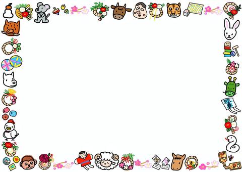 正月 フレーム 枠イラスト無料イラスト・フリー素材なら「イラストAC」
