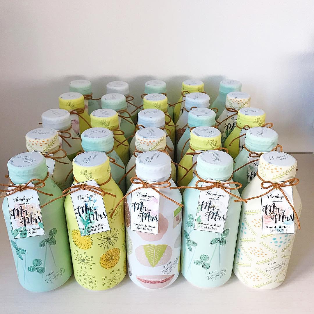 すごい お水のプチギフトは、ラベルを剥がしてクリアシールを貼るとおしゃれ♡marry マリー