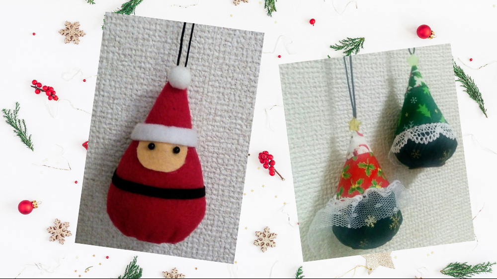 サンタクロースのオーナメントの作り方 無料型紙あり 置いても吊るしてもOK！nunocoto fabric