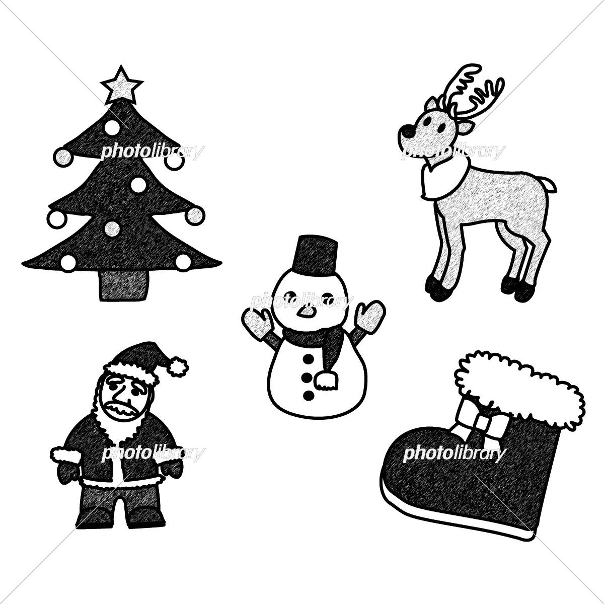 クリスマスツリー モノクロイラスト 保育で使える無料素材 ほいくisダウンロード