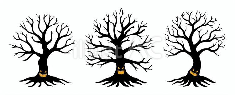 お化けの木イラストのフリー素材イラストイメージ