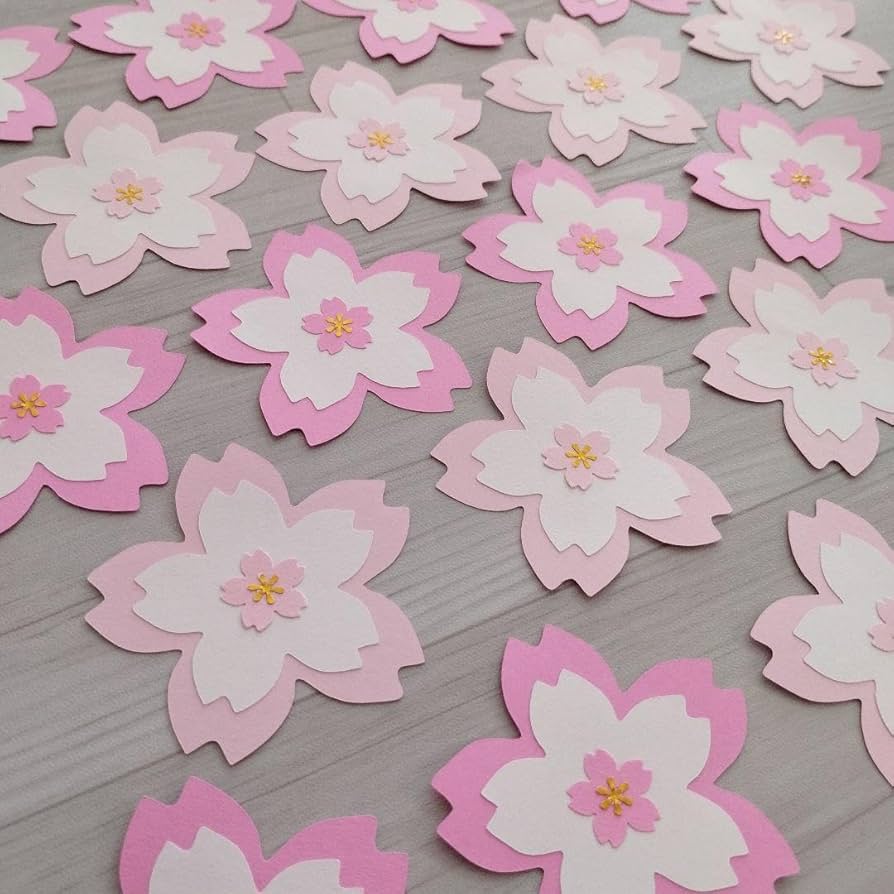 壁面飾り 春壁面 窓を開けて 切り紙工作 春の花『桜』を咲かせ