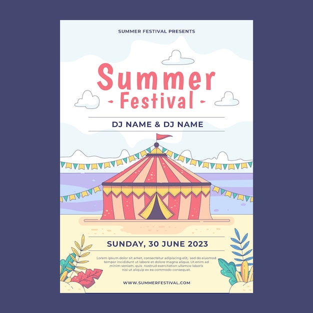 夏祭り ポスター テンプレート279 無料写真