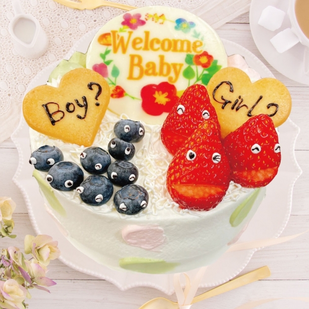 店頭受取 男の子かな？女の子かな？ジェンダーリビールケーキをお作りしました記念日ケーキ専門店 ケーキ工房モダンタイムス