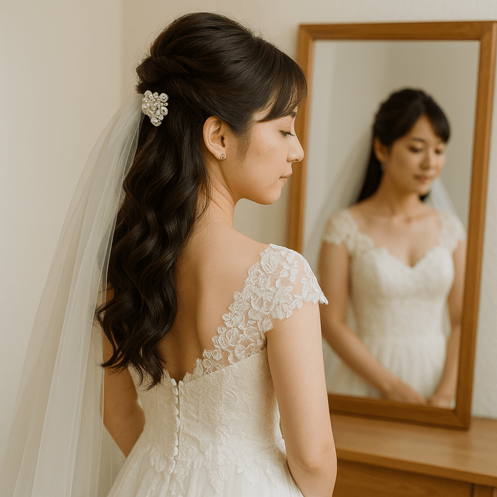 王道ハーフアップ デートや結婚式のお呼ばれにピッタリ♪