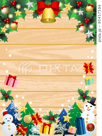 Xmasと星のフレーム 赤 縦 のイラスト素材71218634- PIXTA