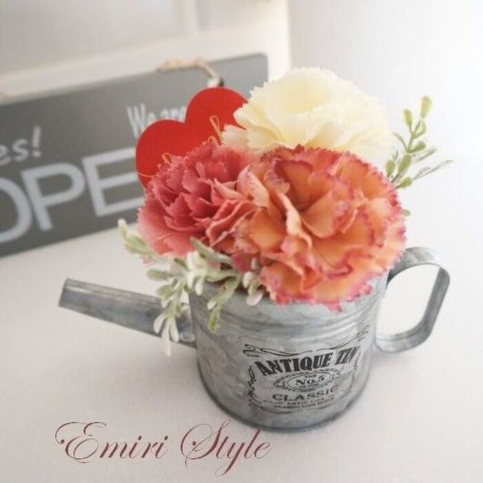 ダイソー 母の日に贈るスクラップブッキング♪プチプラ花コーデ