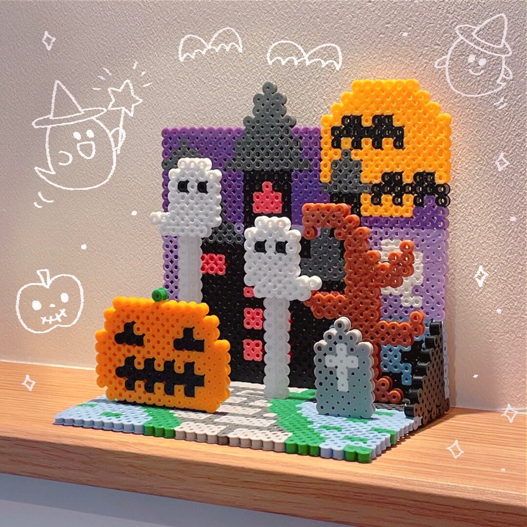アイロンビーズ パーラービーズ でハロウィンおばけを作ったよパンダさんのおうち☆ - 楽天ブログ